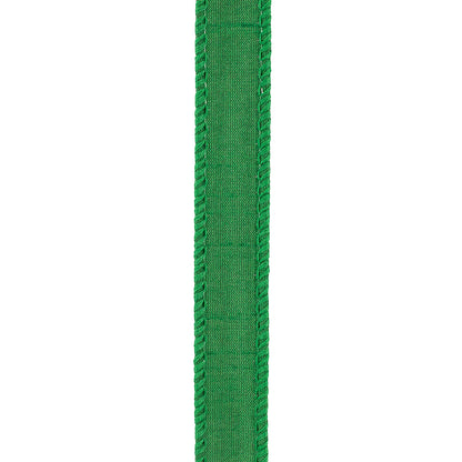 Dupioni Supreme Wired Edge Ribbon Emerald 7/8 Inch 10 Yards