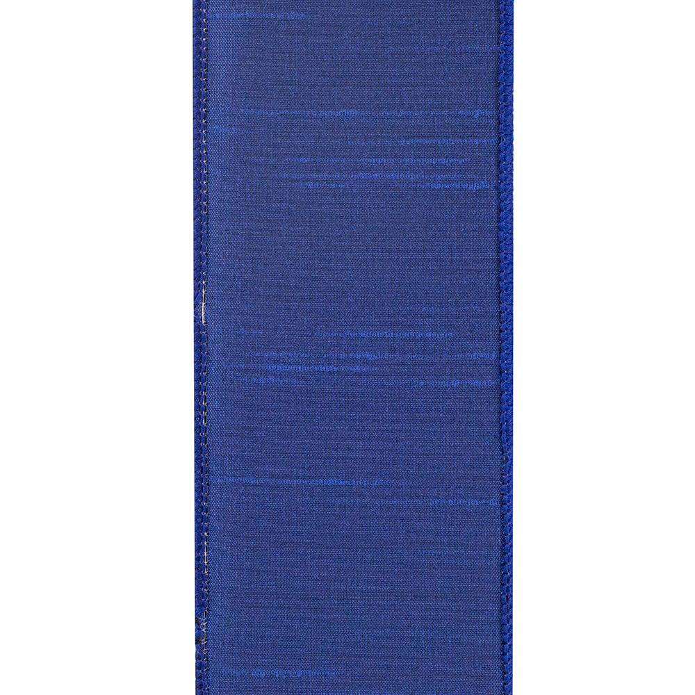 Velvet Plush Deluxe Dupioni Backed Wired Edge Ribbon Royal 2-1/2 Inch 10 Yards