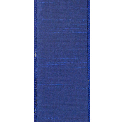 Velvet Plush Deluxe Dupioni Backed Wired Edge Ribbon Royal 2-1/2 Inch 10 Yards