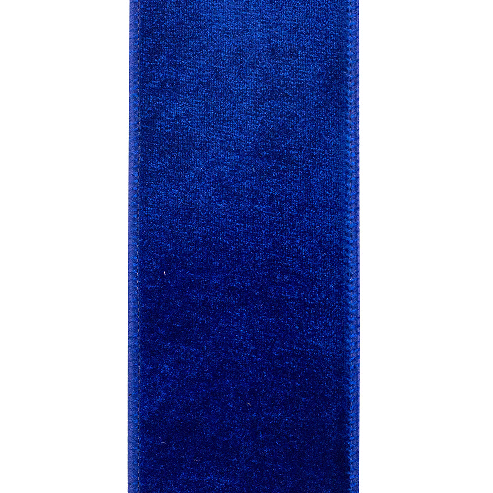 Velvet Plush Deluxe Dupioni Backed Wired Edge Ribbon Royal 2-1/2 Inch 10 Yards
