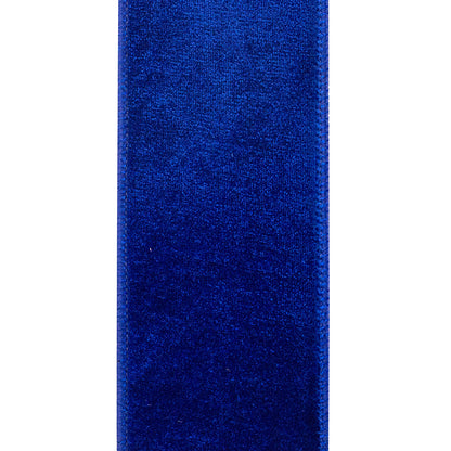 Velvet Plush Deluxe Dupioni Backed Wired Edge Ribbon Royal 2-1/2 Inch 10 Yards
