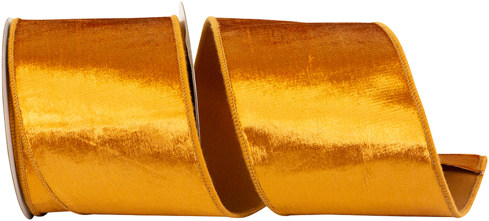 Velvet Colors Plush Deluxe Backed Wired Edge Ribbon, 4 In 5 Yd