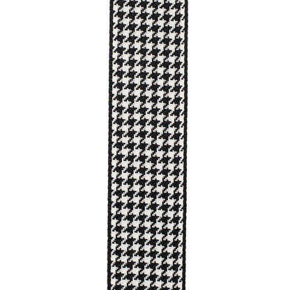 Houndstooth Texture Woven Wired Edge Ribbon, Black/White, 1-1/2In 25Yd
