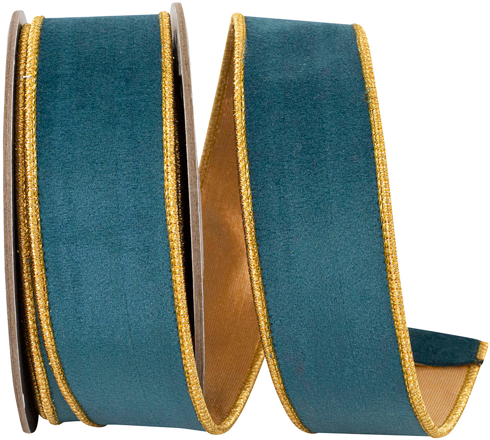 Velvet Touch Deluxe Metallic Dupioni Backed Wired Edge Ribbon, 1-1/2 In 5 Yd