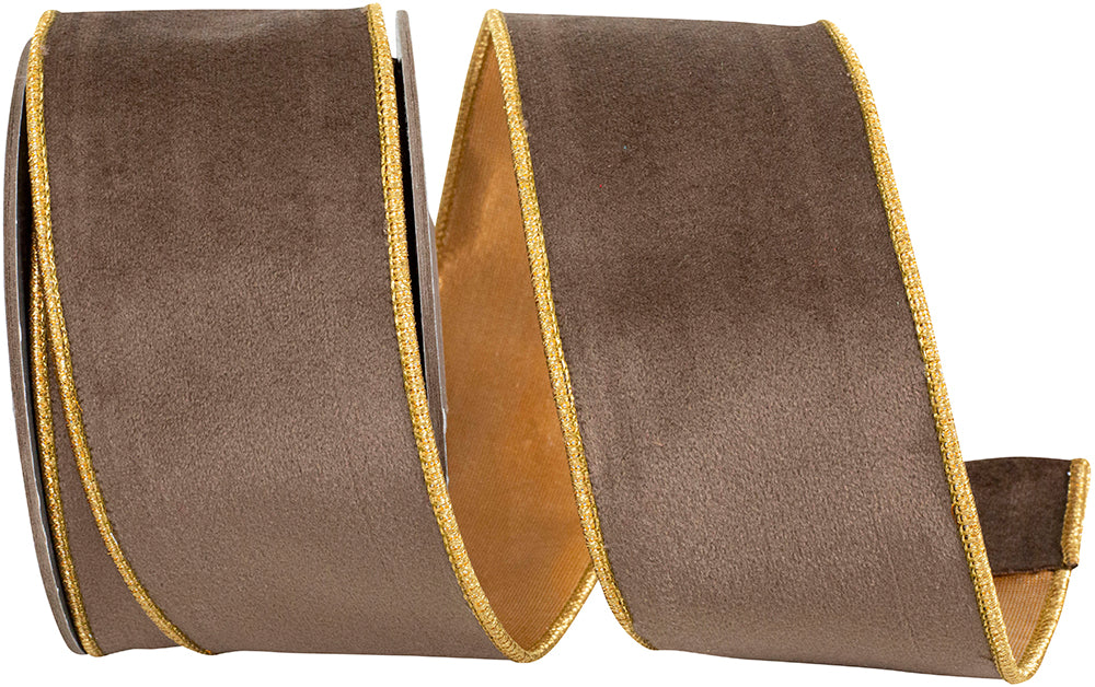 Velvet Touch Deluxe Metallic Dupioni Backed Wired Edge Ribbon, 2-1/2 In 5 Yd