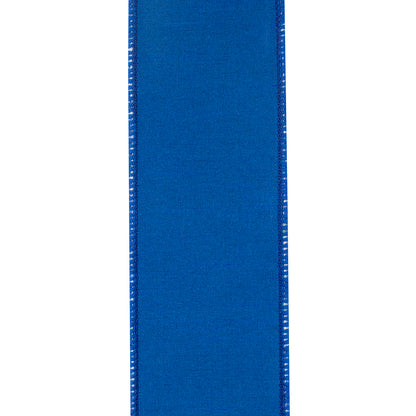 Terra Cotta Ceramics Chinoiserie Twill Deluxe Dupioni Backed Wired Edge Ribbon Porcelain Blue 2-1/2 Inch 10 Yards