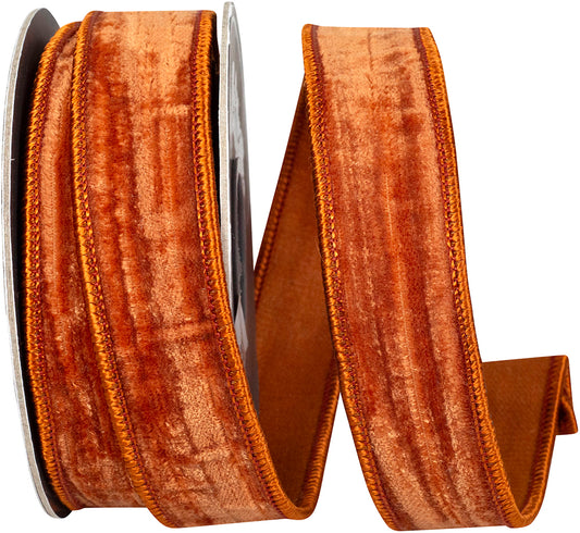 Crushed Velvet Touch Deluxe Wired Edge Ribbon, 1 In 10 Yd