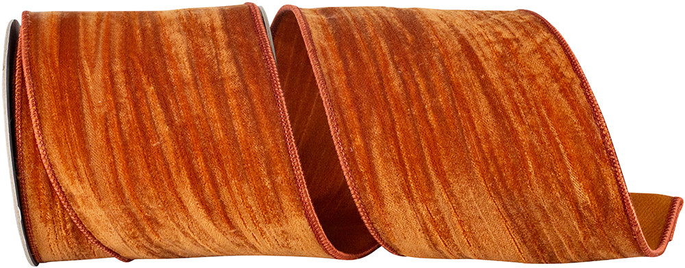 Crushed Velvet Touch Deluxe Wired Edge Ribbon, 4 In 10 Yd