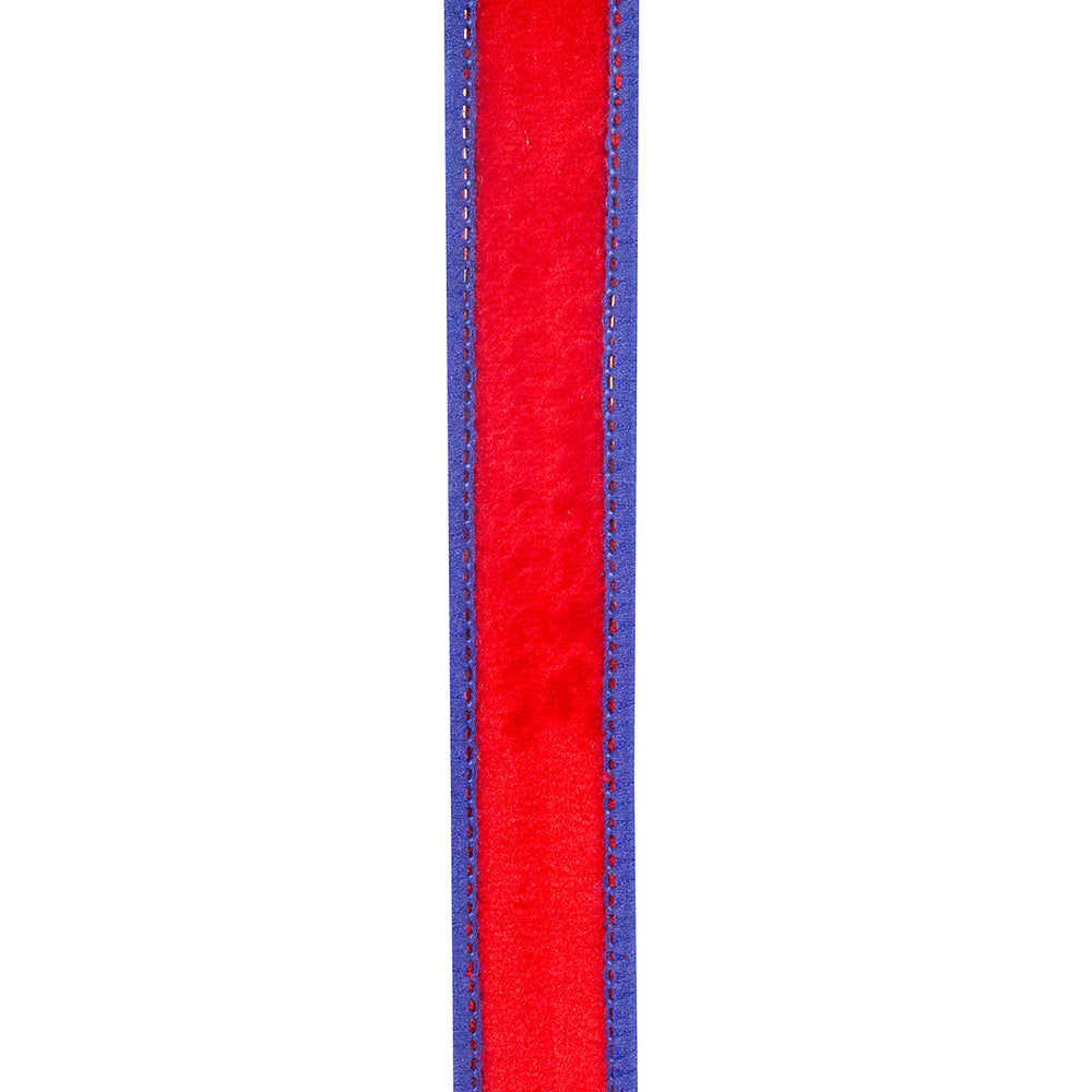 Velvet Touch Deluxe Dupioni Backed Wired Edge Ribbon Red/royal 7/8 Inch 5 Yards