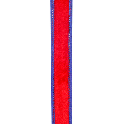 Velvet Touch Deluxe Dupioni Backed Wired Edge Ribbon Red/royal 7/8 Inch 5 Yards