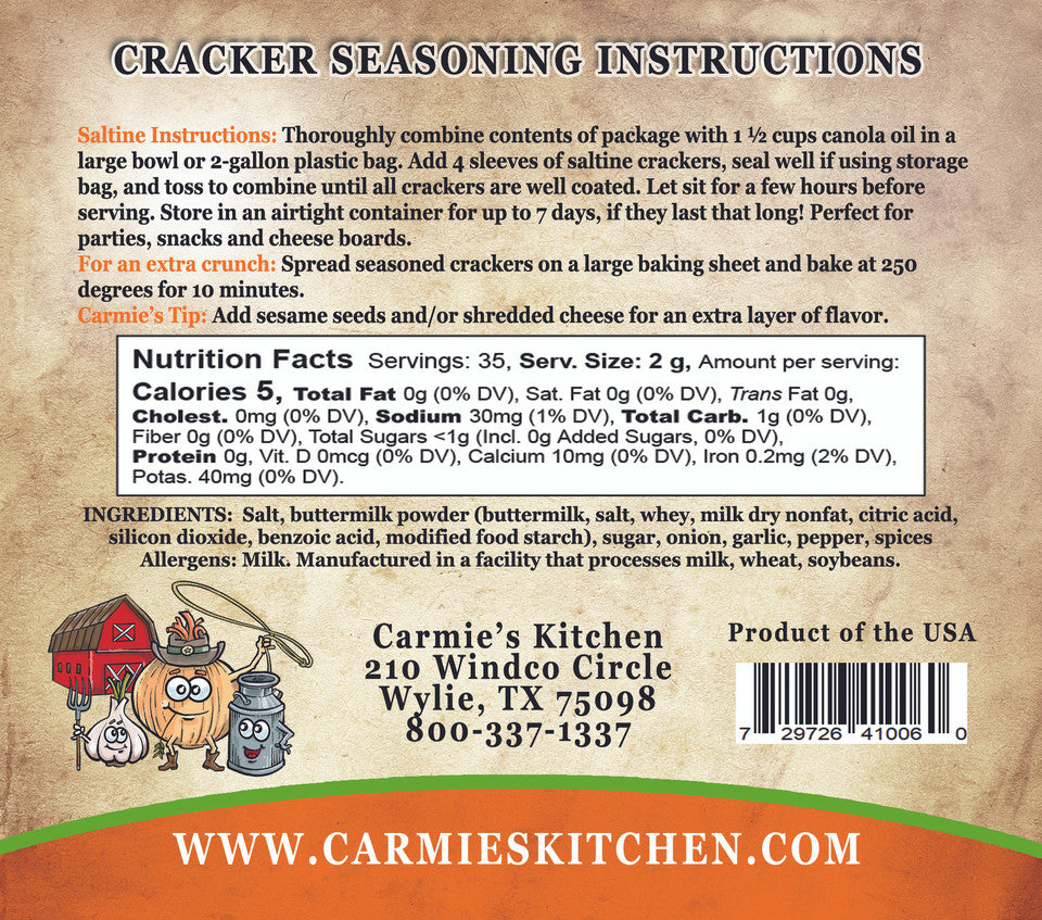 Buttermilk Ranch Cracker Seasoning Mix