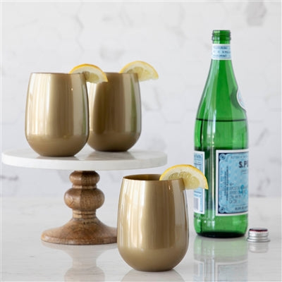 Stemless Wine - Gold - 12 oz.