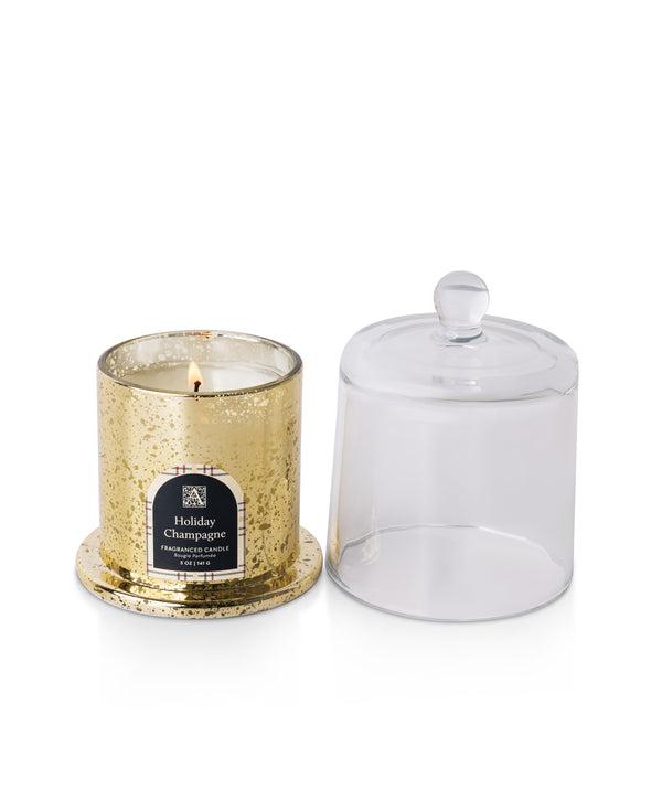 Holiday Champagne - Plaid Cloche Glass Candle