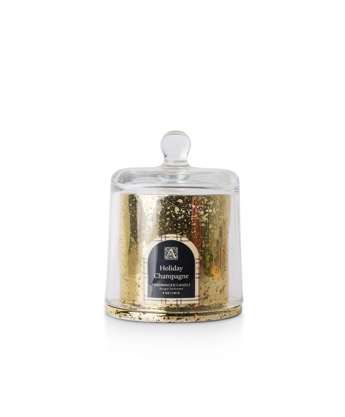 Holiday Champagne - Plaid Cloche Glass Candle