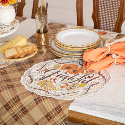 Hester & Cook Autumn Plaid paper table runner, view 3