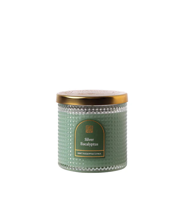 Silver Eucalyptus - Elegant Essentials - Textured Glass Candle