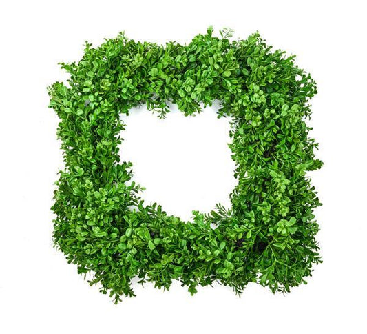 24" Square Boxwood Wreath