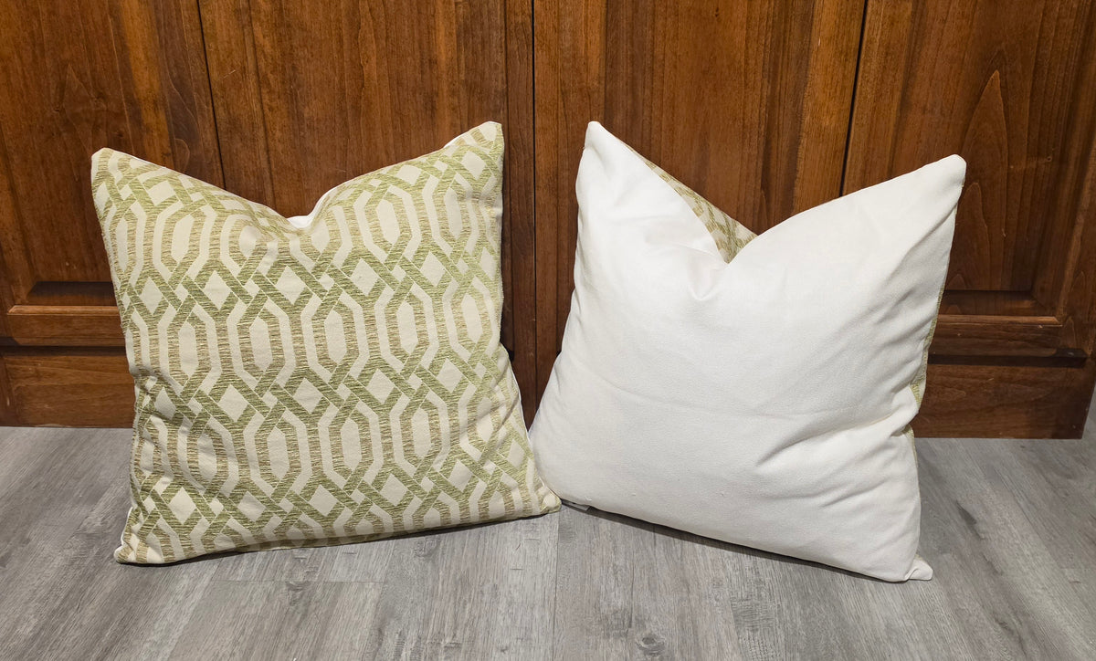 Green Lattice  Accent Pillow