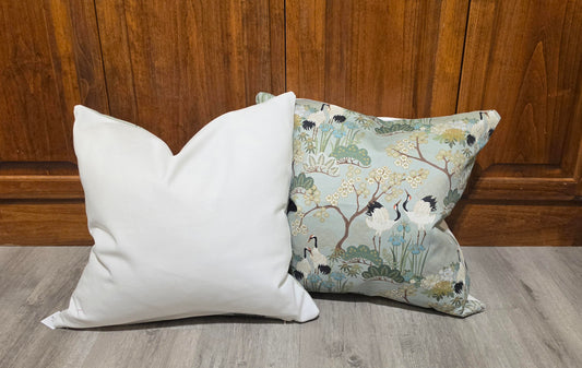 Heron Floral Accent Pillow