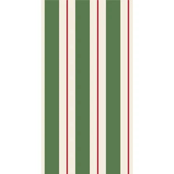 Hester & Cook Green & Red Awning Stripe paper guest napkins