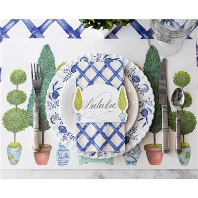 Blue Lattice Guest Napkin