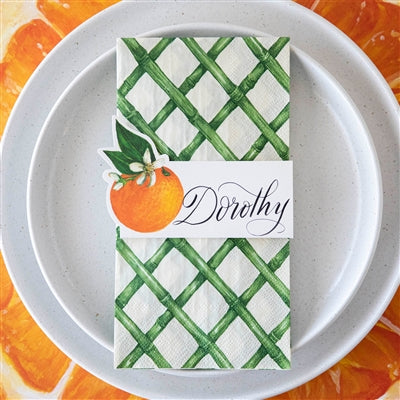 Green Lattice Guest Napkin - Pack of 16