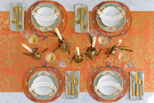 Hester & Cook Antique Pumpkin die-cut paper placemats, view 3
