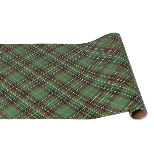 Hester & Cook Green Plaid paper table runner