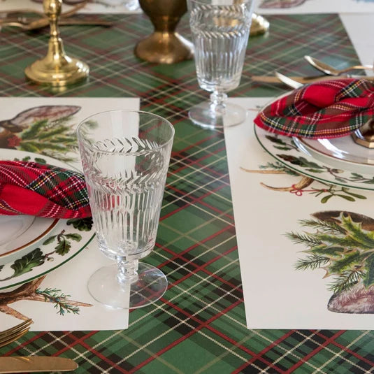 Hester & Cook Green Plaid paper table runner, view 4
