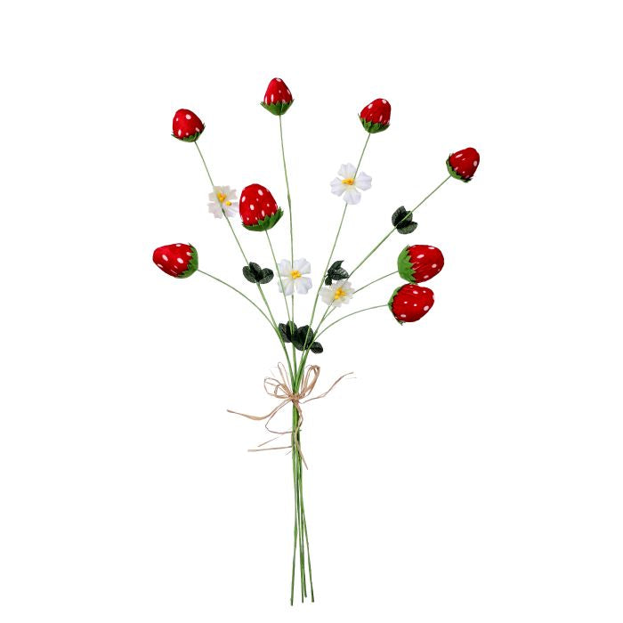 Hanging Felt Strawberry Spray - 24"