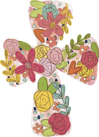 Floral Cross Wreath Sash