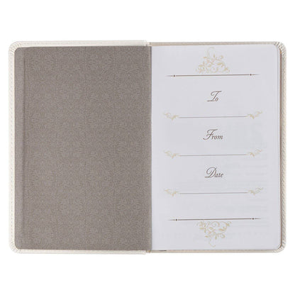 Devotional for Mr. & Mrs. - White Faux Leather