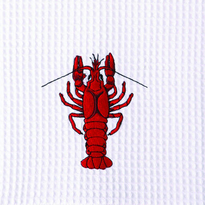 Craw Fish Waffle Weave Kitchen Towel