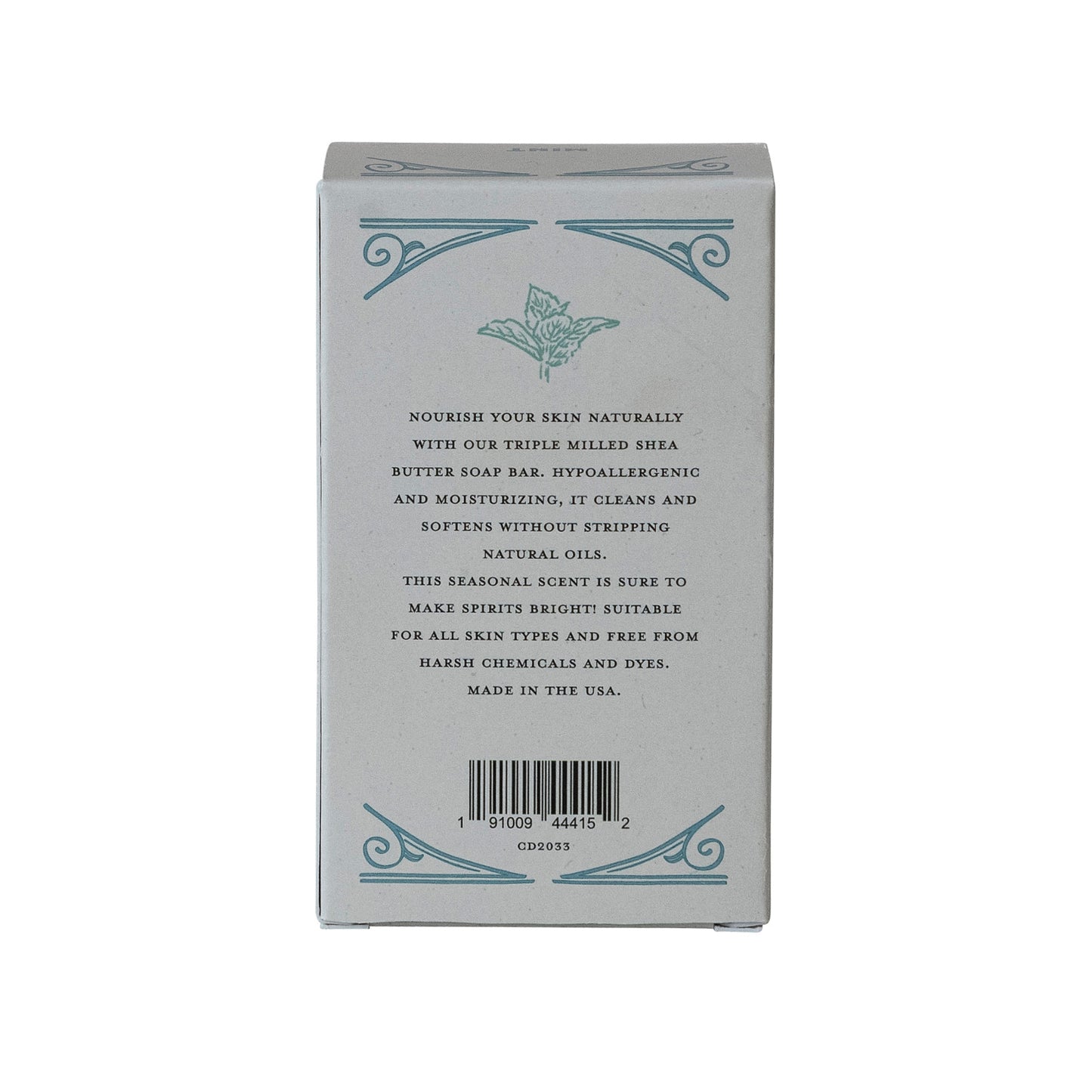 Mint Scented Olive Oil & Shea Butter Triple Milled Bar Soap