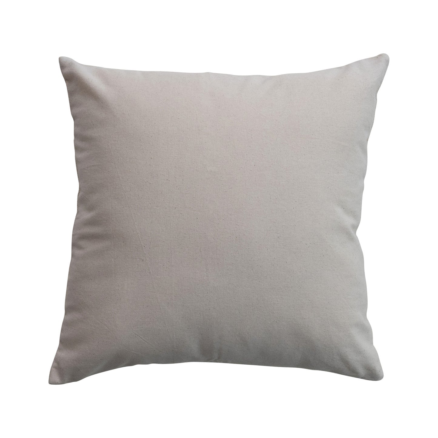 Cotton Printed Pillow w/ Embroidered Gold Foil Pattern