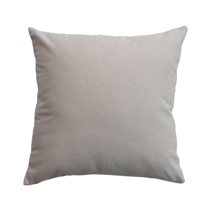 Cotton Printed Pillow w/ Embroidered Gold Foil Pattern
