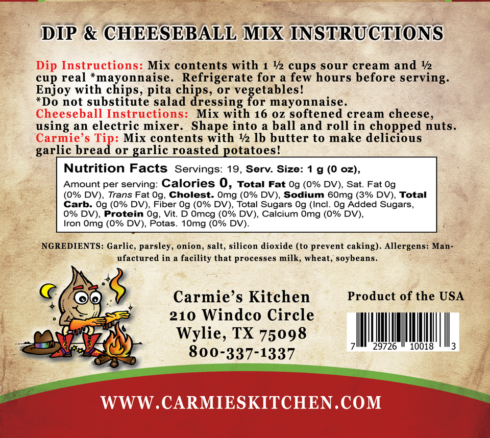 Roasted Garlic Dip Mix